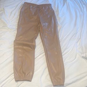Camel/Tan colored leather jogger